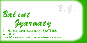 balint gyarmaty business card